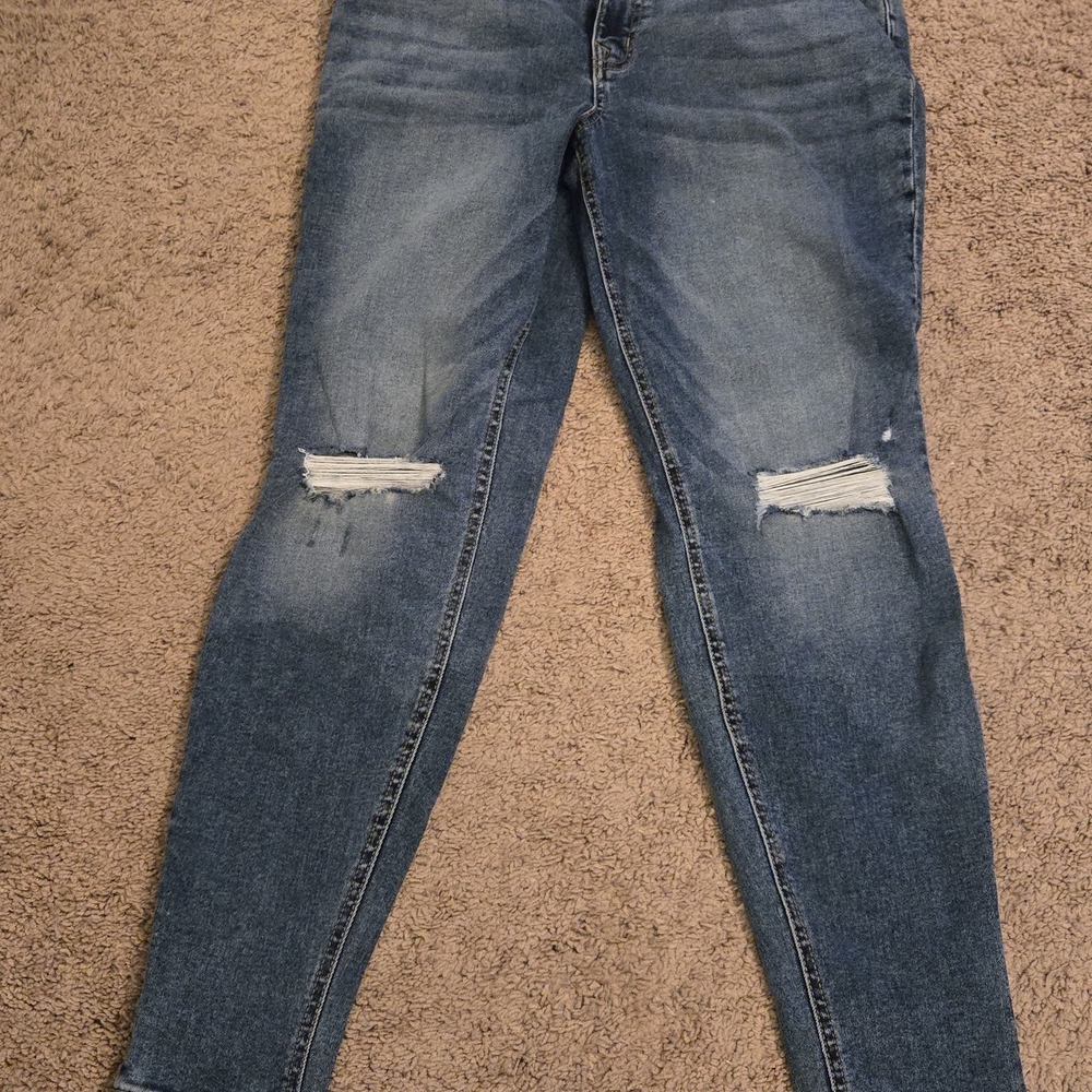 Maurices Blue Distressed Skinny Jeans